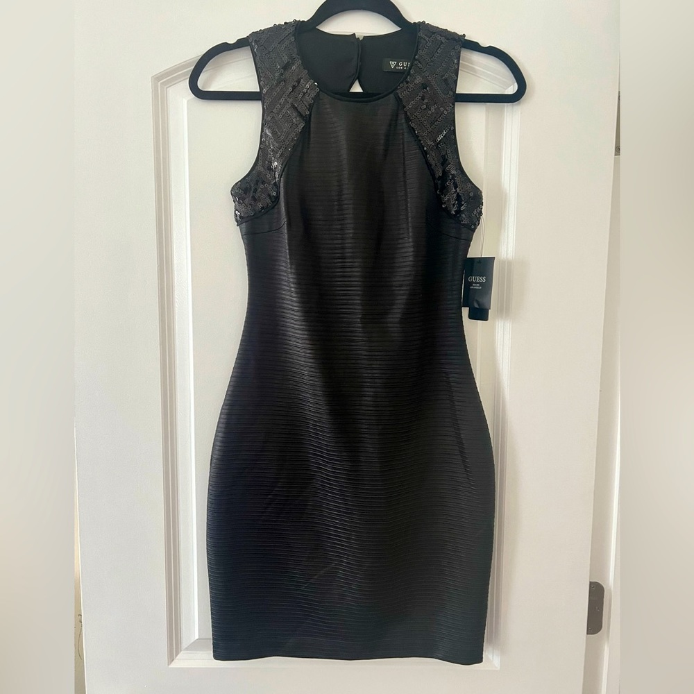 Guess, Black Sequined Party Dress, Size 2